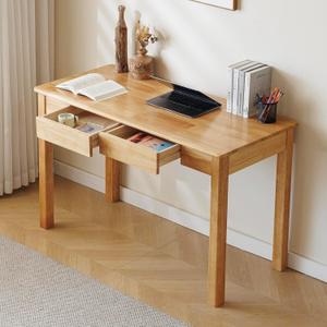 IronHaul Solid Wood Desk with Drawer (Walnut Color, 39.4inch)