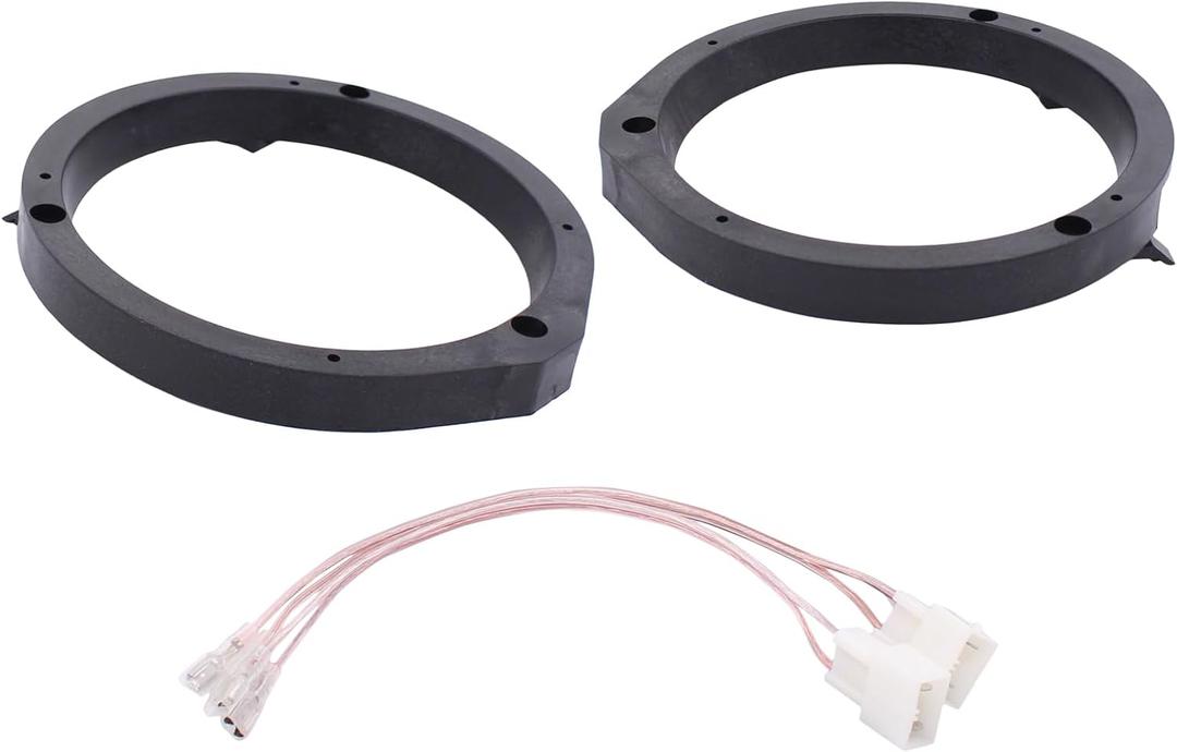 ApplianPar 2Pcs Car Front Rear Stereo Door Speaker Adapter Mounting Plates 6.5/6.75 Inch Spacer Rings Bracket with Harness for Accord Civic CRV CRZ