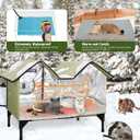 Heated Cat House for Outside Winter, Extra Large Heated Outdoor Cat House Weatherproof, Elevated Bed, Escape Door, Insulated Outdoor Cat Shelter with Heater for Multiple Cats Feral Stray Kitty, Extra Large - 19.5"D x 30.5"W x 21.8"H