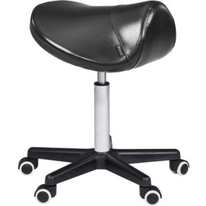 Master Massage Ergonomic Saddle Chair-Saddle Stool- Hydraulic Swivel Rolling Chair-Salon Clinical Tattoo Dentist Clinic Stool, Spas, Salons Stools, Workshop Office-Black