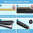 4 Layers HVAC AC Copper Pipe Insulation Cover, 78x11.8 Oxford AC Pipe Covers, for Outdoor AC Lines, Electrical Cables, Wires, Prevents Freezing, Waterproof ,UV Resistant (Black)