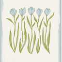 GO-SANTNN Blue and Green Tulip Floral Wall Art Vintage Cute Preppy Botanical Canvas Poster Modern Nature Plant Cottagecore Prints for Living Room Bedroom Wall Decor 12x16 inch Unframed