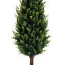 Artificial Cedar Topiary Tree with Ground Spike 3FT, Outdoor Faux Plants UV Resistant Fake Bushes Shrubs for Garden, Yard, Porch, Patio Decor (Normal)
