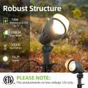 hykolity Low Voltage Landscape Spotlight, 12V-15V Die-cast Aluminum LED Landscape Lighting with Connector, 9.8W 390LM Waterproof Outdoor Spotlights for Yard, Garden, Pathway, 4 Pack, ETL Listed