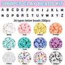 Adnsxzyj Bracelet Making Kit - 3860 Pcs Clay Beads for Friendship Bracelet Kit - DIY Jewelry Making Set with 26 Types Letter Beads,for Anklets,Bracelets, NecklacesEarrings