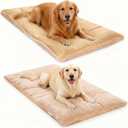 2 Pcs Thin Soft Dog Crate Bed - 24 x 47 Inches Washable & Reversible Dog Pad, Polyester Fiber Pet Sleeping Cushion Mat for Large Medium Small Dogs(Camel)