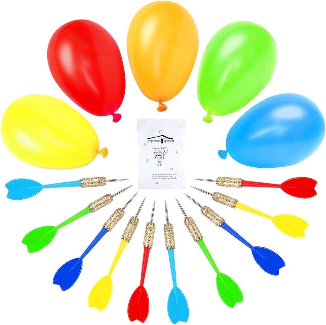 LovesTown 510PCS Dart Balloon Game Set, Carnival Games for Kids & Adults, Outdoor Party Game for Backyard, Birthdays & Family Reunions, Includes 500 Balloons & 10 Darts