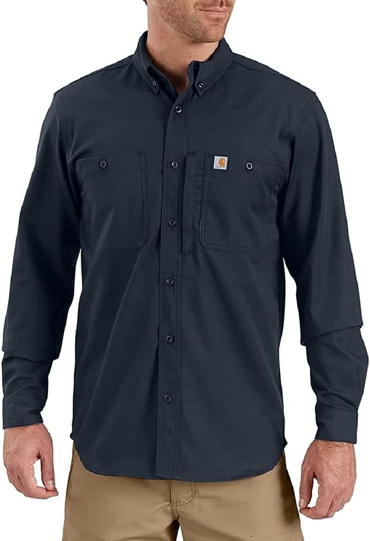 Carhartt Men's 102538 Rugged Professional Series Long-Sleeve Shirt (Large Tall, Navy)