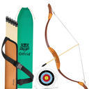 Olfrid Wooden Bow and Arrow for Kids Archery Games, Kids Bow and Arrow Set with 10 Arrows, 3 Targets, Quiver & Storage Bag, Kids Archery Set Toy for Left Or Right Handers Sports & Outdoor Play