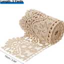 MECCANIXITY 4 Inch Wide 3 Yard Lace Ribbon Floral Pattern Khaki Lace Trim Ribbon for Sewing Making DIY Crafts Gift Wrapping Wedding Decor