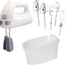 Hamilton Beach 6-Speed Electric Hand Mixer with Whisk, Dough Hooks and Easy Clean Beaters, Powerful 275 Watt Motor, Snap-On Storage Case, White