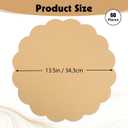 60 Pcs Kraft Paper Placemats, 13.5 Inch Scalloped Placemat Disposable Round Table Place Mats Decorative Paper for Dining Table Birthday Rustic Farmhouse Holiday Party