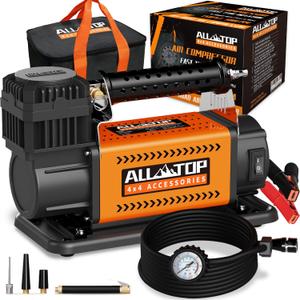 ALL-TOP Air Compressor Kit, 12V Portable Inflator 7.06CFM, Offroad Air Compressor for Truck ,Air Pump for Car Heavy Duty, Max 150PSI for SUV 4x4 Vehicle RV Tire (200 L/Min)