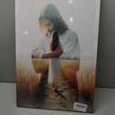 Jesus Hugging Woman Canvas Wall Art Jesus And Girl Paintings Pictures Wall Decor Christian Healing Embrace Bible Stories Poster Printing Artwork for Bedroom Living Room Church Dining Home Decoration, 16L"x24W"
