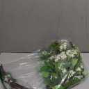 CHIAVE 8pcs Artificial Plants Fake Greenery Branches for Vase, Tall Stems with White Fake Flowers for Vase, Fake Plants Spring Stems for Wedding Garden Office Home Dcor