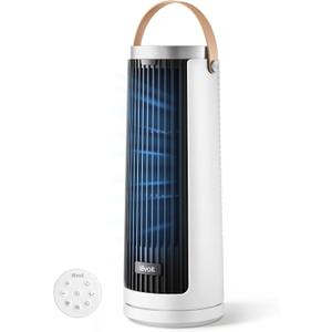 LEVOIT Tower Fan for Bedroom, 20dB Quiet Desk Fan with 23ft/s, Portable & Easy to Carry, 3-Angle & 4-Speed Mini Oscillating Fan, DC Motor, Bladeless, Remoter, 12H Timer, for Home, Room, Office, White
