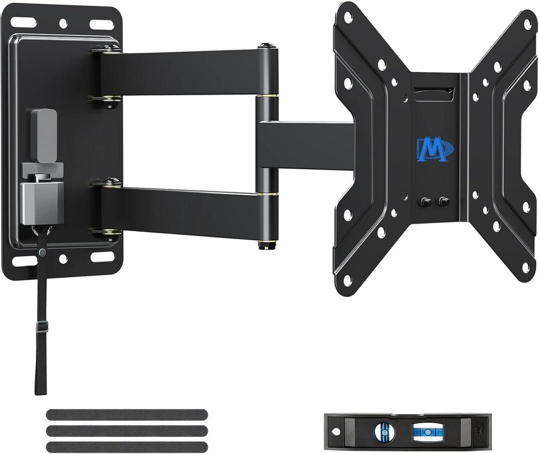 Mounting Dream UL Listed Lockable RV TV Mount for Most 17-43 inch TV, RV Mount for Camper Trailer Motor Home Boat Truck, Full Motion Unique One Step Lock RV TV Wall Mount, VESA 200mm, 44 lbs, MD2210
