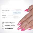 2 x Cat Eye Press On Nails, Hot Pink Fake Nails, Short Almond Shape Reusable Glossy False Nails for Women Daily Wear & Party Manicure 32 Pcs, (Mix Colors)