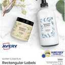 Avery Printable Blank Rectangle Labels, 2" x 3", Glossy Crystal Clear, 80 Customizable Labels (22822)
