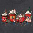 Women Merry Christmas Shirt Xmas Holiday T-Shirt Christmas Tree Cake Shirt (Large, Grey5)