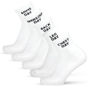 Gym Socks Men, Workout Socks Men, 5 Pairs Mens 9-12 Size, Cushioned Performance Athletic Thick Ankle/Quarter Length (White)