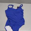 Aidonger One Piece Swimsuit for Women Ribbed Tummy Control Bathing Suit Ruched Swim Suit Slimming Swimwear Royal Blue, L