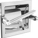 Polished Chrome Recessed Toilet Paper Holder, Bathroom Wall Mount Recessed Pivoting Toilet Tissue Roll Paper Holder Include Rear Mounting Bracket