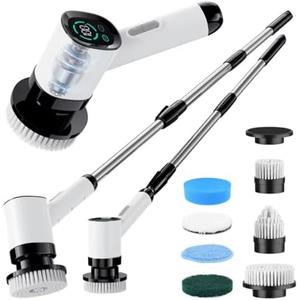 Electric Spin Scrubber for Cleaning Bathroom: Cordless Cleaning Brush, Power Scrubber with 2 Speeds Shower Cleaner Brush Electric for Tub Tile Floor