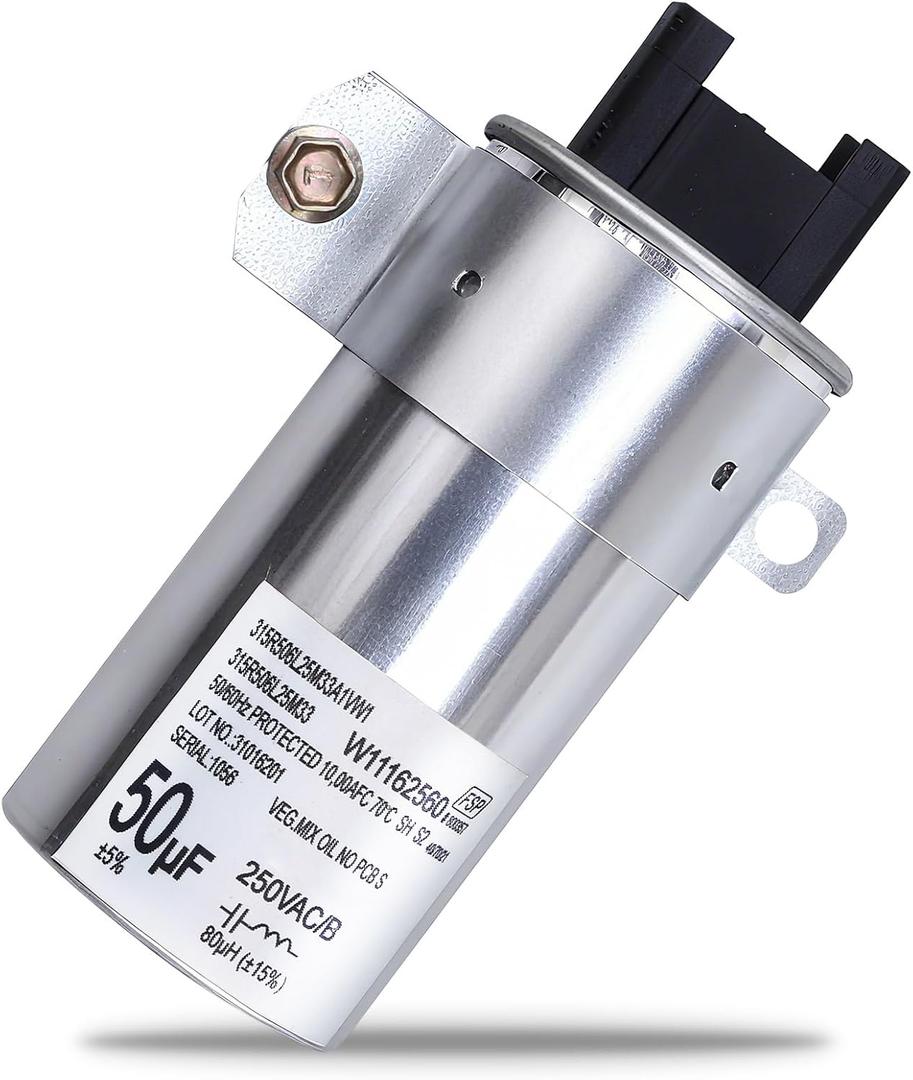 W11395618 W11162560 W10625046 Washing Machine Run Capacitor Replacement for Whirlpool Washer Capacitor, Replace W10866250 W10390446 W10843769 WPW10625046 W11315694, Fit for Whirlpool Maytag Kenmore