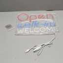 Welcome Walk-ins Neon Sign - Open for Business LED Light Dimmable Usb Powered Large Neon Light for Wall Decor 15.1 * 11.1 inch Attractive Shop Signage for Restaurants, Bars, Salons