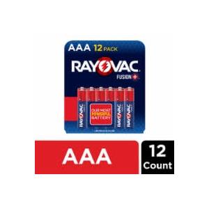 Rayovac Fusion AAA Batteries, Premium Alkaline Triple A Batteries (8 Battery Count) Red, Silver