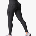 YEOREO CoreFlex Workout Cargo Leggings with Pockets for Women Hidden Scrunch Butt Lifting Leggings Gym Yoga Pants Medium