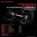 A-Premium Rear CV Axle Shaft Assembly for Polaris Models | Compatible with M1400, Ranger 500/570, Ranger Crew 570, Ranger Crew 570-4/570-6, Ranger ETX, 2015-2018, Rear Left and Right