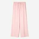 Women's Lightweight Linen-Blend Wide-Leg Drawstring Lounge Pants, Pastel Pink, Size Small