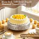 Cake Stand, Metal Round Cupcake Dessert Stand Cake Display Holder Cookies Fruit Serving Tray Decor for Wedding Party Birthday Baby Showers Anniversary (14 in, Matte Silver)