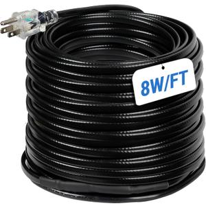 Heat Tape for Roof and Gutters 152FT, 8 Watts/ft Roof Heat Cable w/ 60PCS Clips & Spacers, Self-Regulating Heat Cable w/LED Plug, Gutter Heat Cable for Ice Dam & Pipe Freeze Prevention