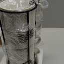 Coffee Mugs Set of 4 with Spoons & Stand, Stackable Espresso Cups 13oz Coffee Mug for Drinks Latte Cappuccino Tea, Coffee Cup for Women Men Couples Housewarming Birthday Gift, Dishwasher Safe (Beige)