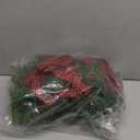 Zeyune 12 Pcs Small Christmas Wreaths for Kitchen Cabinet with Plaid Bow Ribbon Hanging Mini Christmas Cabinet Door Wreaths Decor for Kitchen Window Outdoor Indoor Holiday, 14.96 x 7.87''