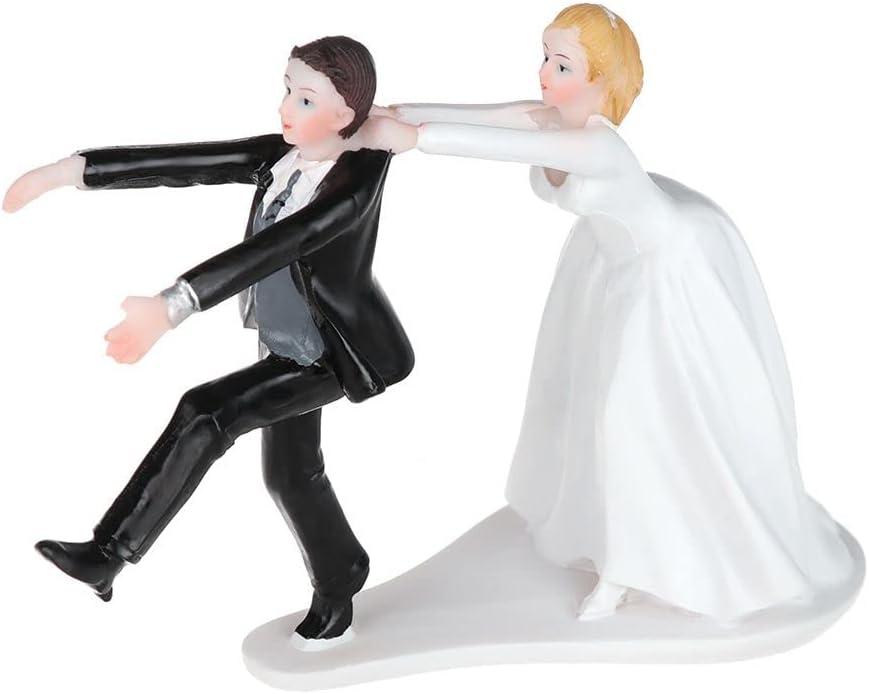 Wedding Cake Toppers, Resin Bride and Groom Figurine, Couple Romantic Funny Cake Decoration