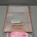 Ohuimrt 12 Pack Clear Plastic Gift Bags with Handles, Reusable Party Favor Bags with Ribbon for Birthday, Wedding, Bachelorette Party, 10.2 x 7.1 x 3.1 Inch (Pink)