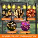 2 Pack 10Ft String Light Poles, Metal Poles with Fork for Outside Lights,Outdoor Metal Light Stand with Fence Brackets Hanging Lights for Garden Patio Wedding Backyard Deck Party