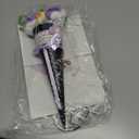 Cudroza Crochet Flower Bouquet Handmade, Knitted Purple and White Roses Ice Cream Bouquet, Crochet Yarn Flowers for Her Girlfriend Daughter Friend, Party Graduation Mother's Day Christmas Decor