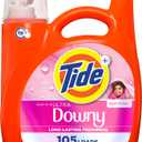 Tide Plus Boost of Ultra Downy Liquid Laundry Detergent, April Fresh Scent, 148 fl oz, 105 Loads, Laundry Detergent Liquid with Long-Lasting Freshness
