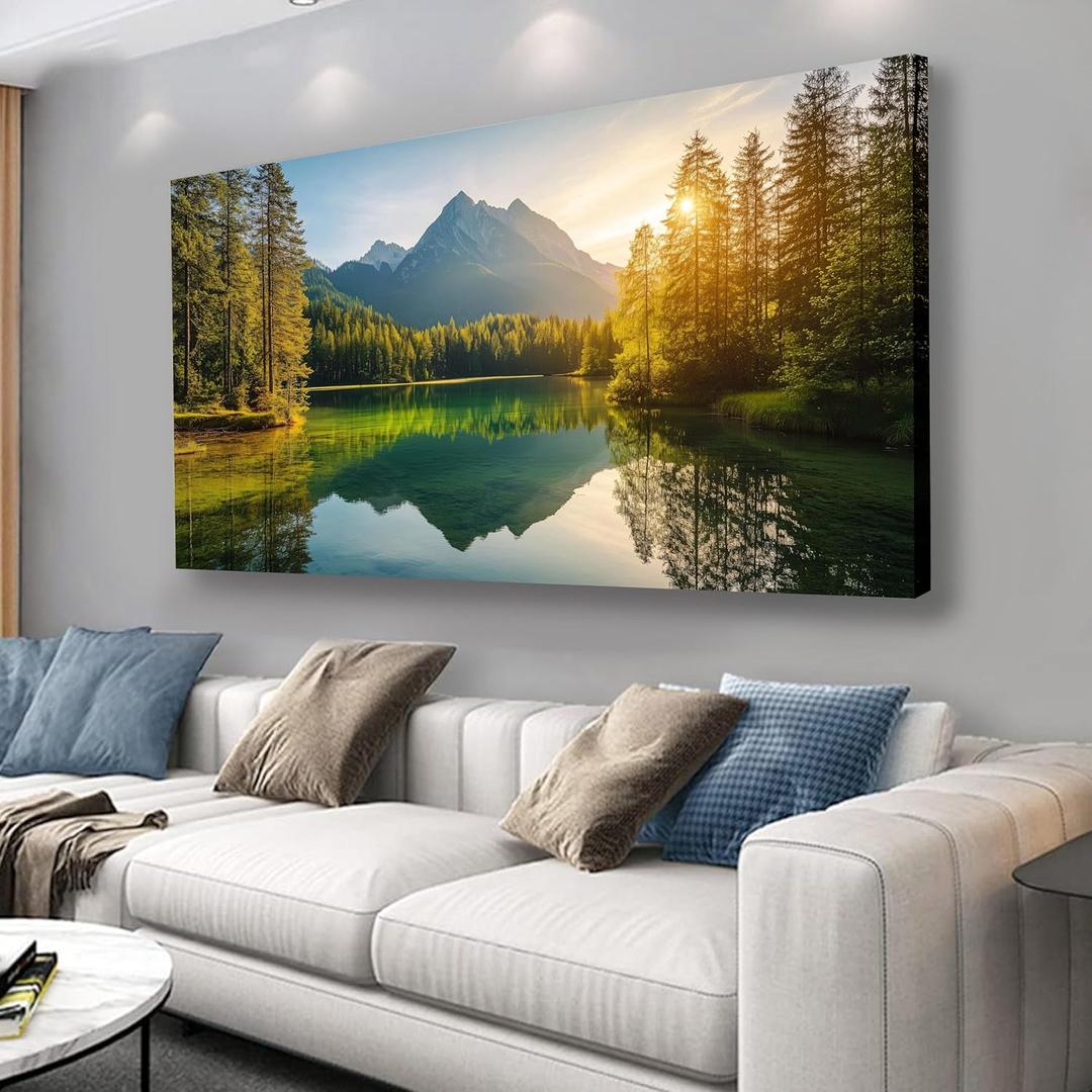 Yuaxker Large Nature Pictures Wall Decor Green Landscape Posters Modern Inspirational Wall Art Trendy Wall Prints Artwork for Living Room Bedroom Dining Room Office Home Decor 30x60inch