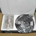 DLLT Floor Lamp Tall for Room: Black Standing Lamp with Clear Glass Lampshade for Living Room - Modern Bright Lamp for Bedroom - Industrial Corner Floor Lamps for Office 8W Led Bulb Included