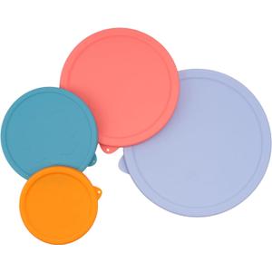 4 Pack Silicone Replacement Lids for Pyrex Mixing Bowls - 3, 6, 10 Cup & 4.5 Qt Sculpted Glass & Tinted Glass Bowls (Combo Set (4 Size))