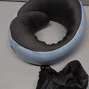 Travel Pillow, 100% Pure Memory Foam Neck Pillow for Airplanes, Comfortable Breathable Cover, Travel Essentials for Plane, Car, Train and Home, Blue (Medium)