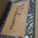 Rubber Outdoor Door Mat, All-Weather, 18x30, Welcome Scroll