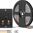 3CCT Flexible 16.4ft LED Strip Light with 12V CCT Switchable Dimmer Kit for Camper Vans, Trucks & Trailers Indoor. CCT Changeable(3000K/4500K/6000K) & Brightness Control DC12V, 10A