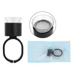 Tattoo Ink Ring Cups,100pcs Microblading Pigment Glue Rings with Sponge Ink Cups Caps Permanent Makeup Tattoo Eyelash Eyebrow Extensions Medium Holder for Tattoo Supplies,Microblading Supplies